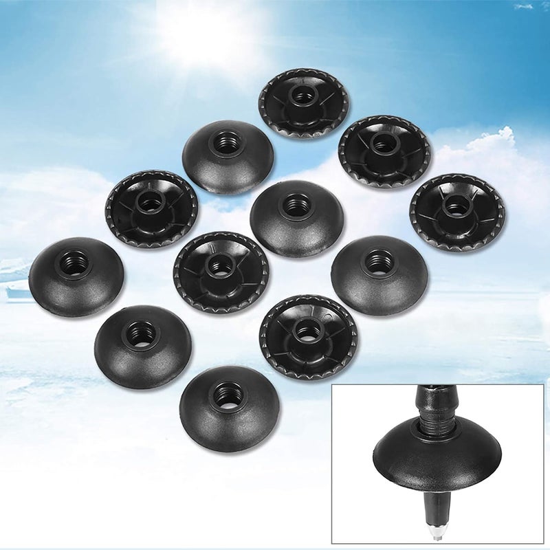 woobles 12PCS Pole Basket, Replacement Cane Tips, Pole Round Snow Ski Mud Basket Hiking Walking Stick Replacement Accessory, Black - Image 3